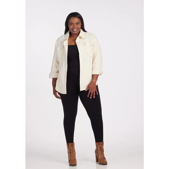 WOOLX Jacket Womens Medium Merino Wool Sawyer Shacket Sweet Cream NWT Boucle - Picture 9 of 12